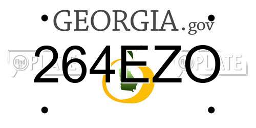 264EZO Georgia License Plate