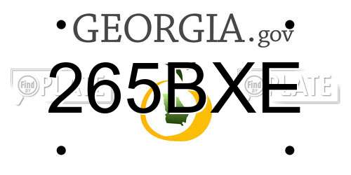 265BXE Georgia License Plate