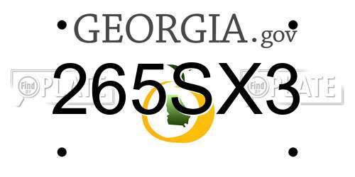 265SX3 Georgia License Plate