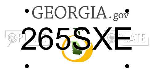 265SXE Georgia License Plate