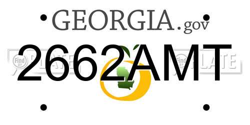 2662AMT Georgia License Plate