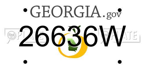 26636W Georgia License Plate