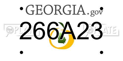 266A23 Georgia License Plate