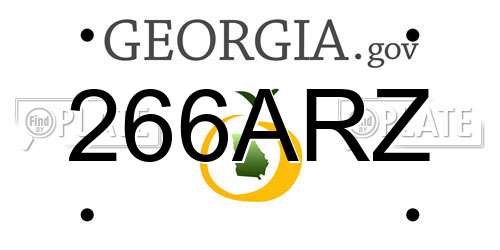 266ARZ Georgia License Plate