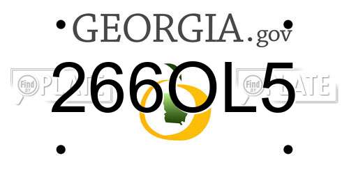 266OL5 Georgia License Plate