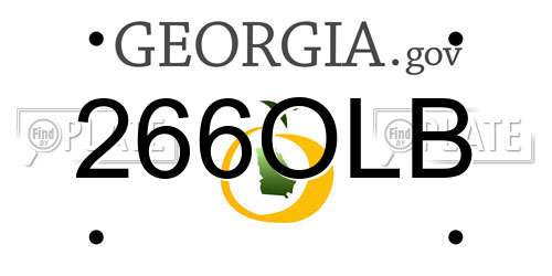 266OLB Georgia License Plate