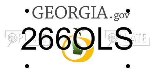 266OLS Georgia License Plate