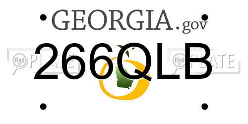 266QLB Georgia License Plate