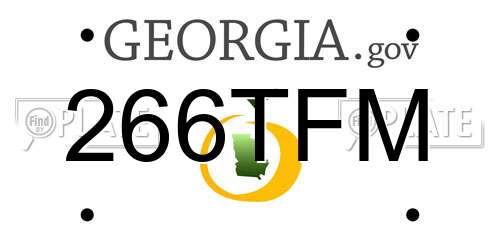 266TFM Georgia License Plate