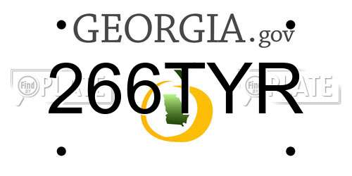 266TYR Georgia License Plate