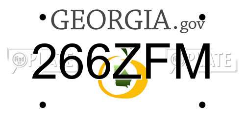266ZFM Georgia License Plate