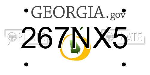 267NX5 Georgia License Plate