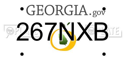 267NXB Georgia License Plate