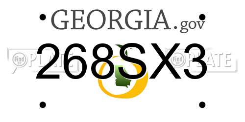 268SX3 Georgia License Plate