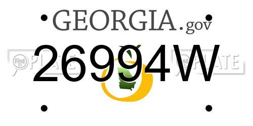 26994W Georgia License Plate