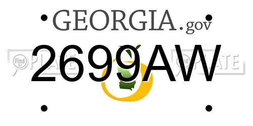2699AW Georgia License Plate