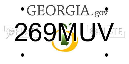 269MUV Georgia License Plate
