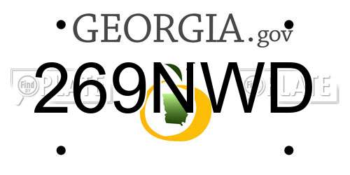 269NWD Georgia License Plate