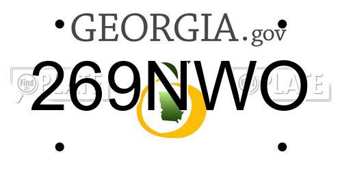 269NWO Georgia License Plate