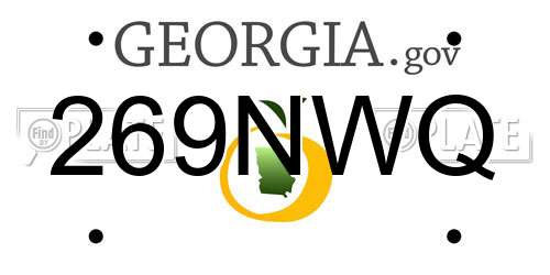 269NWQ Georgia License Plate