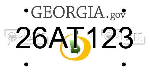 26AT123 Georgia License Plate