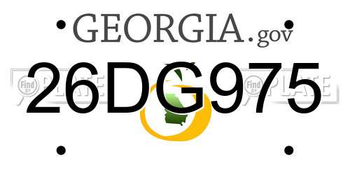 26DG975 Georgia License Plate