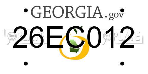 26EC012 Georgia License Plate