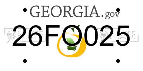 26FO025 Georgia License Plate