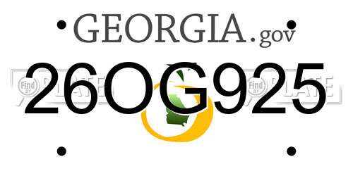 26OG925 Georgia License Plate