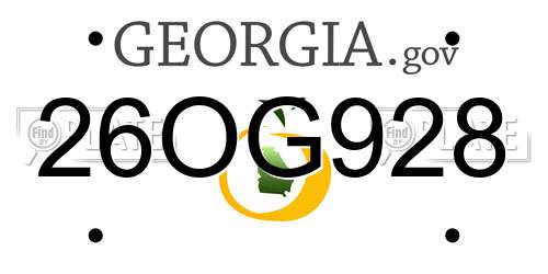 26OG928 Georgia License Plate