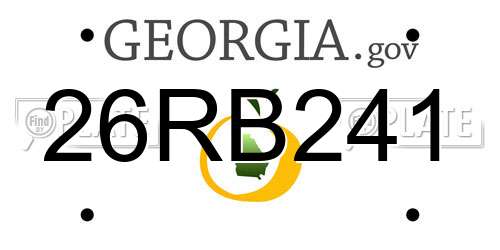 26RB241 Georgia License Plate