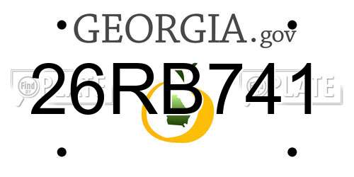 26RB741 Georgia License Plate