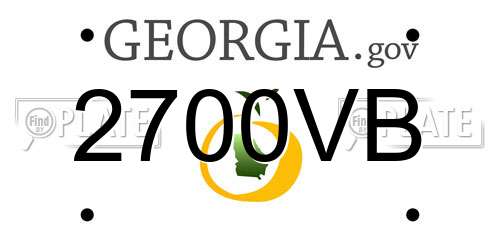 2700VB Georgia License Plate