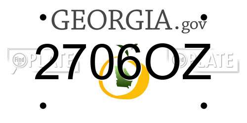 2706OZ Georgia License Plate
