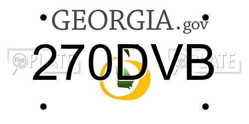 270DVB Georgia License Plate