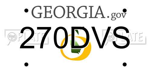 270DVS Georgia License Plate