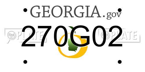 270G02 Georgia License Plate