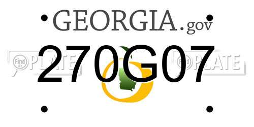 270G07 Georgia License Plate