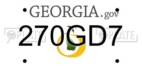 270GD7 Georgia License Plate