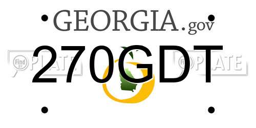 270GDT Georgia License Plate