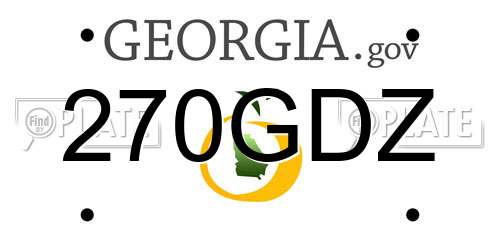 270GDZ Georgia License Plate