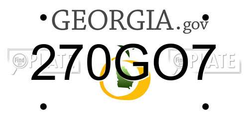 270GO7 Georgia License Plate