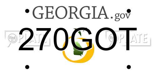 270GOT Georgia License Plate