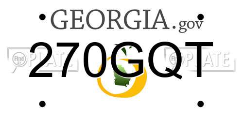 270GQT Georgia License Plate