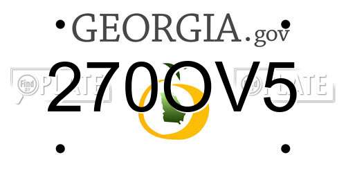 270OV5 Georgia License Plate