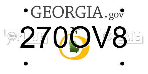 270OV8 Georgia License Plate
