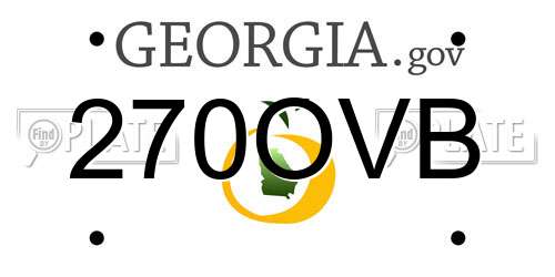 270OVB Georgia License Plate