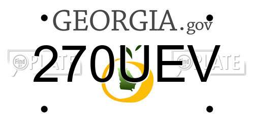 270UEV Georgia License Plate