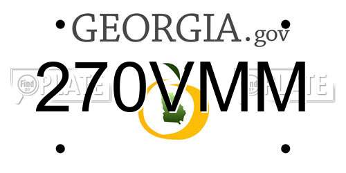 270VMM Georgia License Plate