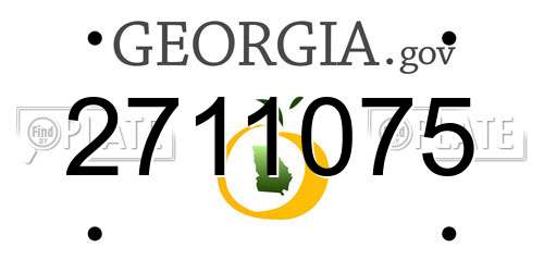2711075 Georgia License Plate